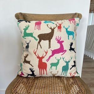 Stag silhouette beaded pillow
